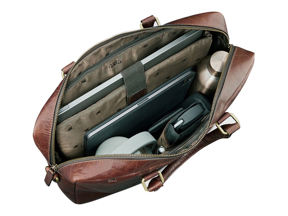 Сумка Mano Don Leon, натуральная кожа в коричневом цвете, 41 х 29,5 х 8,5 см (Изображение 5)