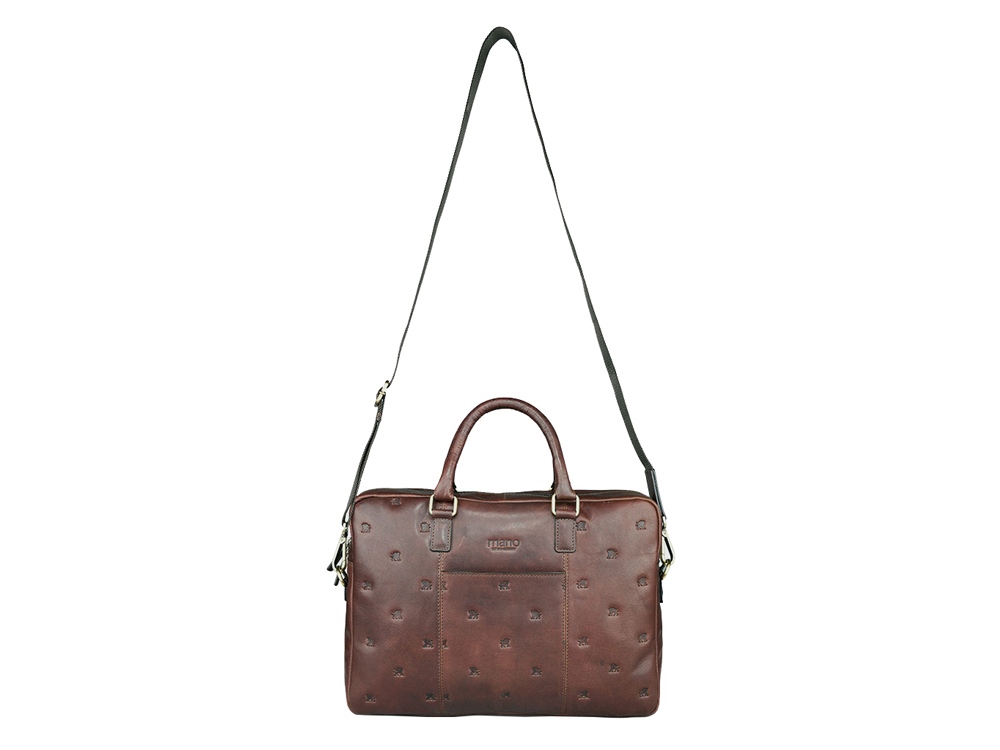 Сумка Mano Don Leon, натуральная кожа в коричневом цвете, 41 х 29,5 х 8,5 см (Изображение 9)