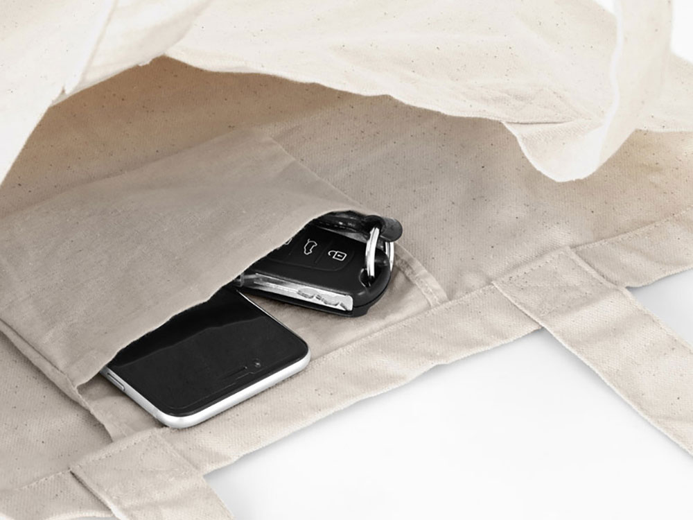 BETO. Сумка из 100% хлопка канва, Натуральный светлый (Изображение 2)