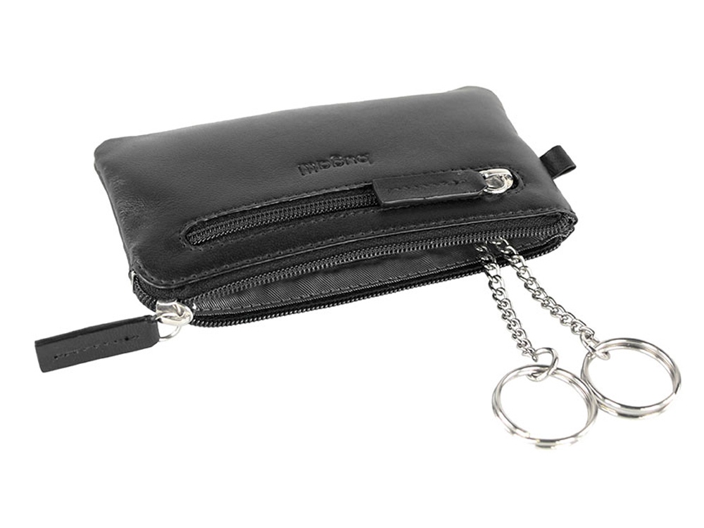 Ключница BUGATTI Primo, чёрная, натуральная воловья кожа, 12,5х0,5х7 см (Изображение 2)