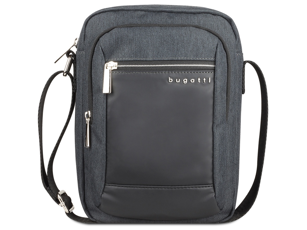 Сумка наплечная мужская BUGATTI Sera, антрацитовая, полиэстер, 21х6х26,5 см (Изображение 2)