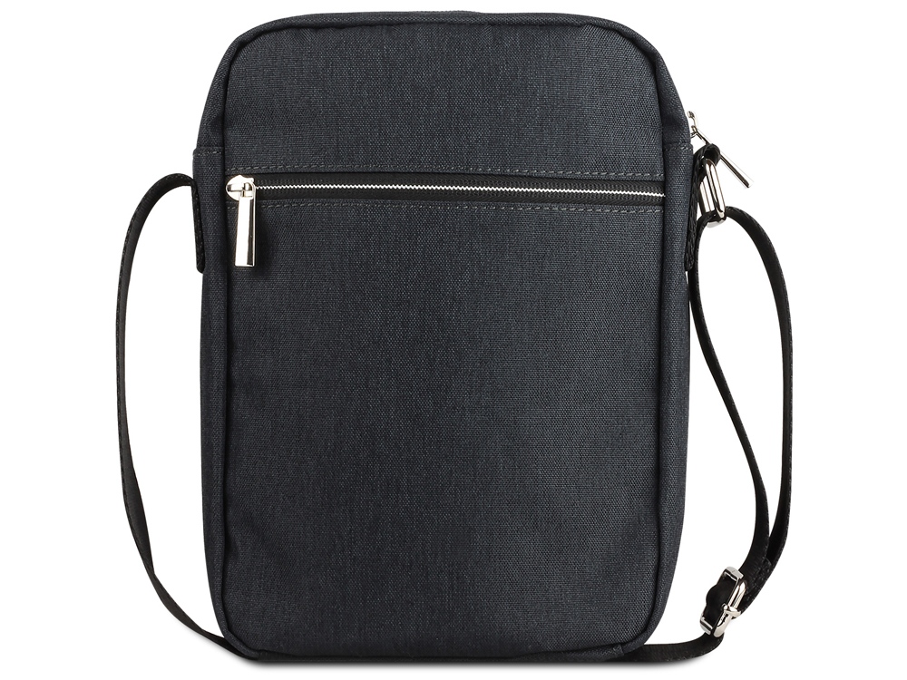 Сумка наплечная мужская BUGATTI Sera, антрацитовая, полиэстер, 21х6х26,5 см (Изображение 8)