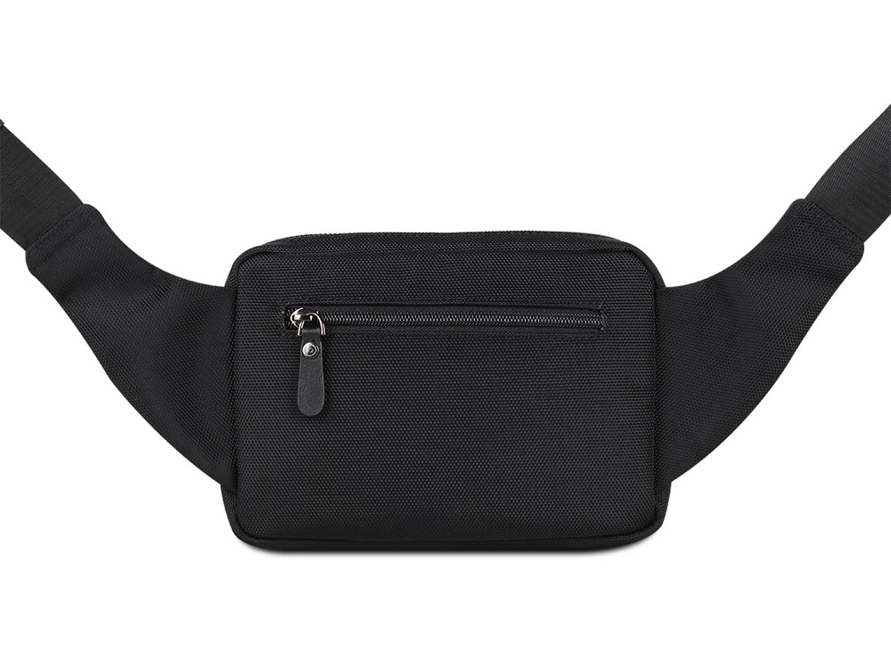 Сумка на пояс BUGATTI Nero, чёрная, нейлон 1680D/кожа, 20,5х6х15 см (Изображение 5)