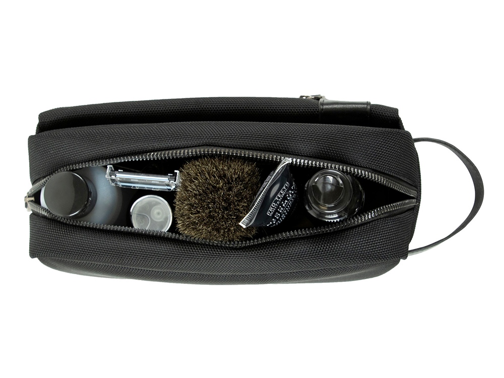 Несессер мужской BUGATTI Nero, чёрный, нейлон 1680D/кожа, 24х7,5х16 см (Изображение 5)