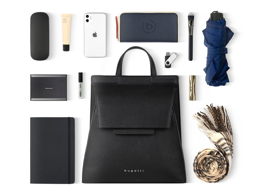 Рюкзак женский BUGATTI серия Chiara, чёрный, полиуретан, 29х14х31 см (Изображение 9)