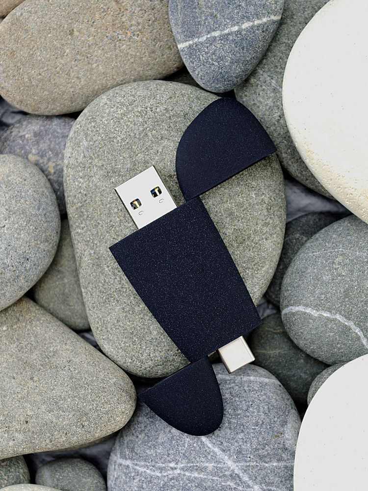Флешка Pebble Type-C, USB 3.0, черная (Изображение 24)