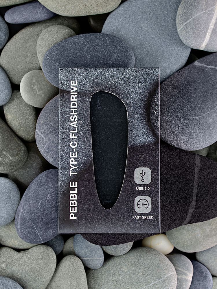 Флешка Pebble Type-C, USB 3.0, черная (Изображение 32)