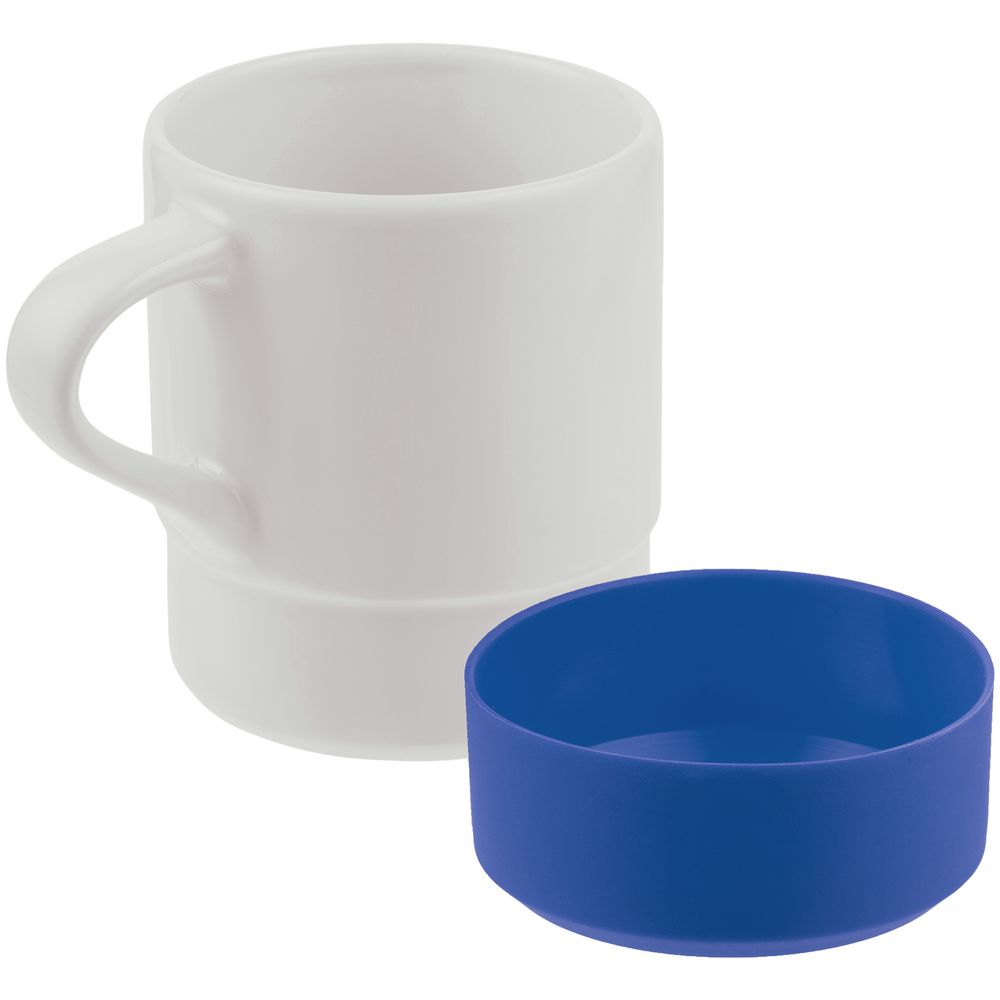Кружка с силиконовой подставкой Protege , синяя (Изображение 3)