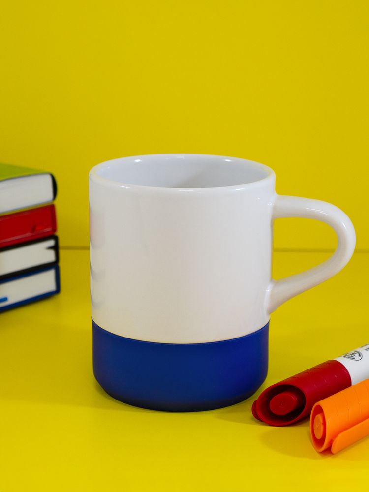 Кружка с силиконовой подставкой Protege , синяя (Изображение 5)