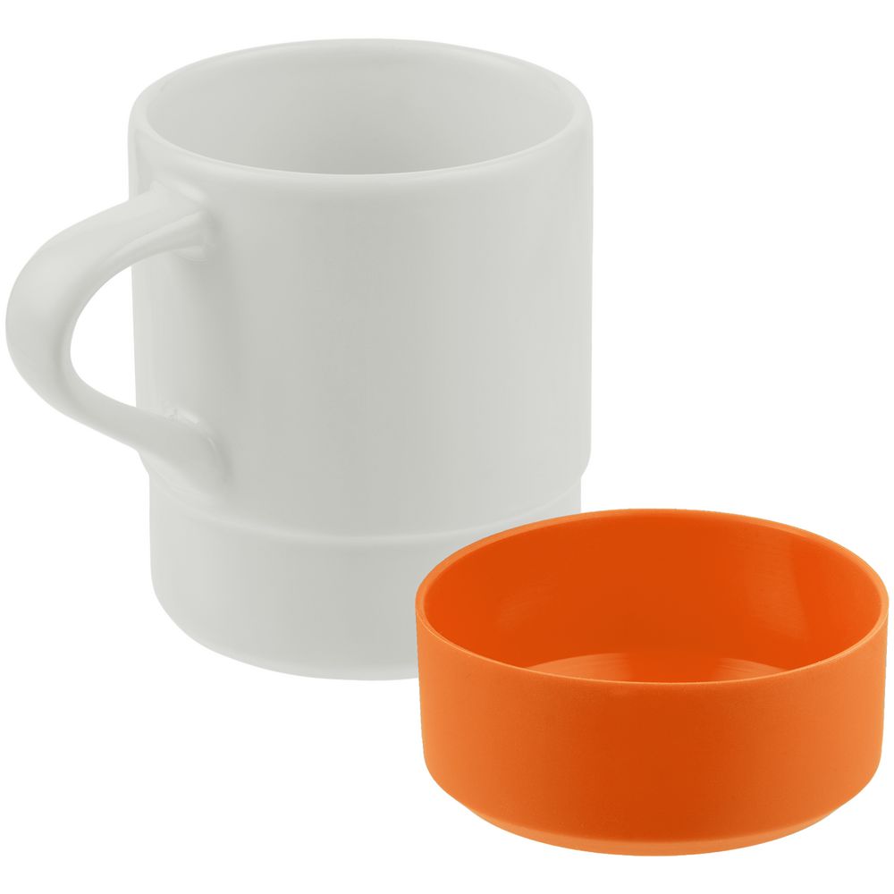 Кружка с силиконовой подставкой Protege, оранжевая (Изображение 3)