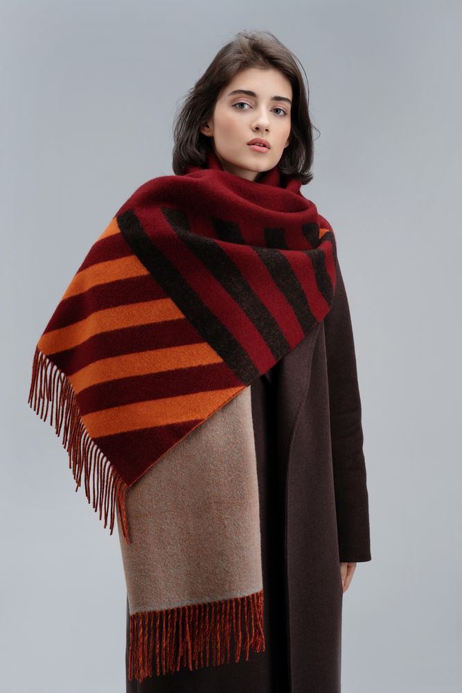 Палантин Charming, коричневый с оранжевым (Изображение 16)