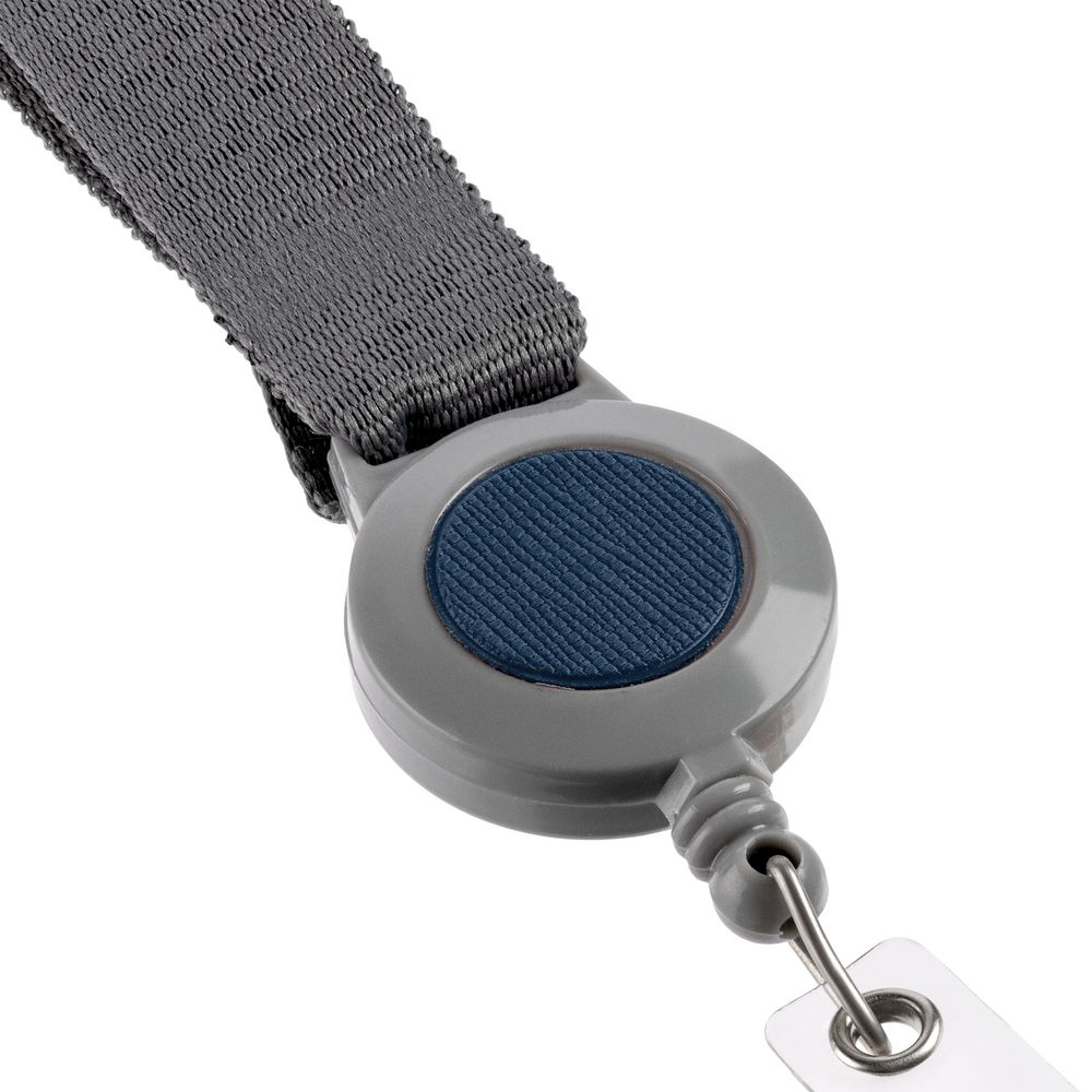 Чехол для пропуска с лентой и ретрактором Devon, синий (Изображение 5)