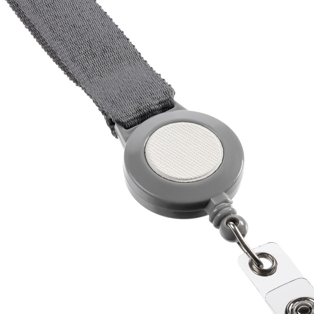 Чехол для пропуска с лентой и ретрактором Devon, белый (Изображение 5)