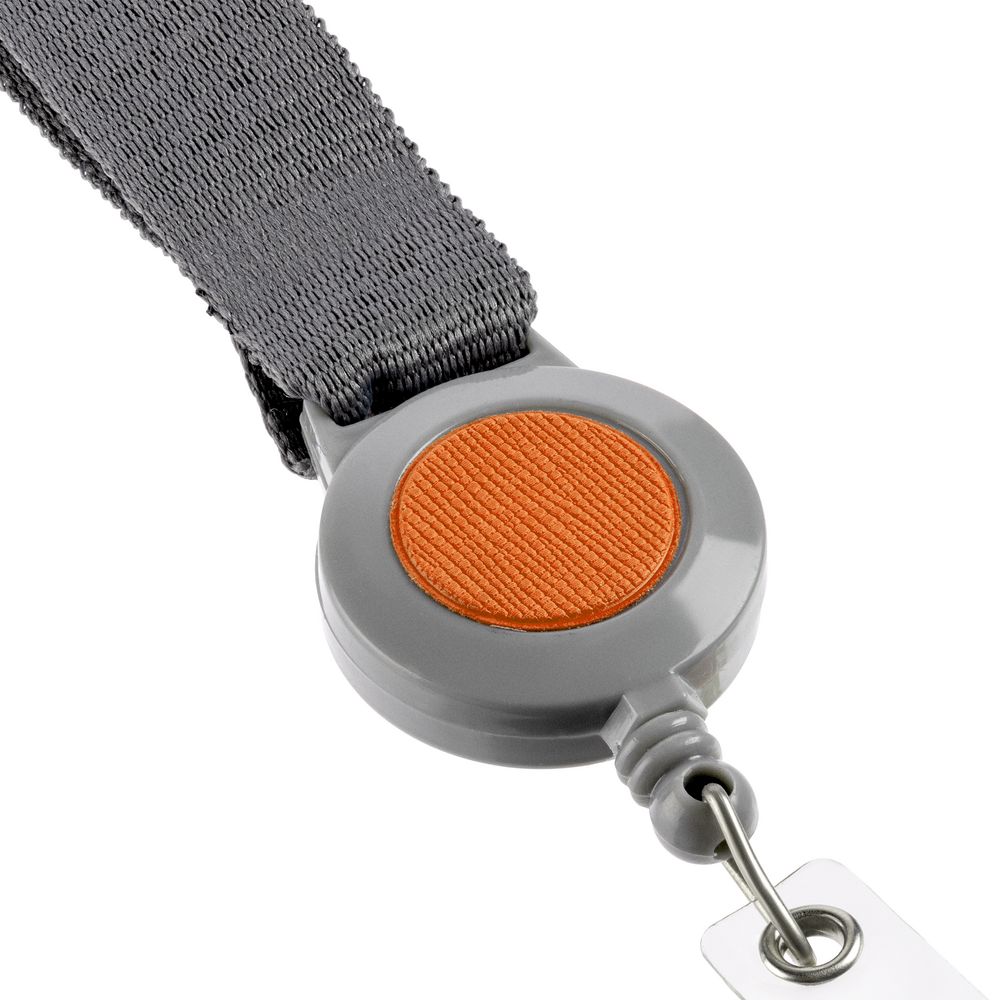 Чехол для пропуска с лентой и ретрактором Devon, оранжевый (Изображение 5)