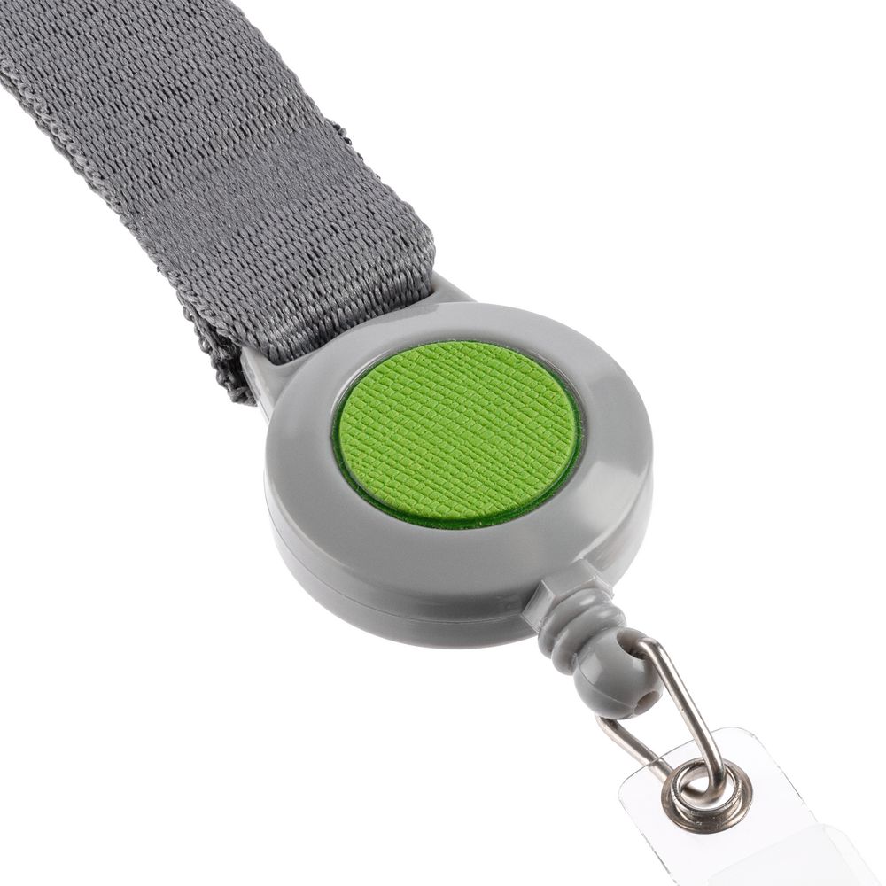 Чехол для пропуска с лентой и ретрактором Devon, зеленый (Изображение 5)