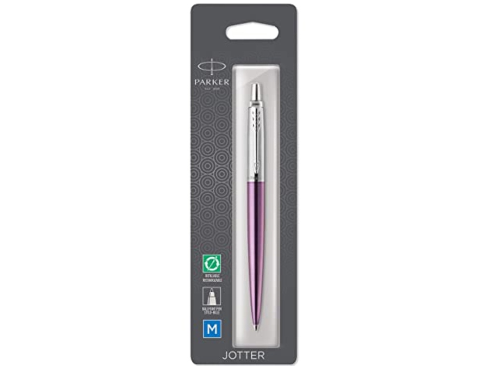 Шариковая ручка Parker Jotter Victoria Violet Chrome CT, стержень:M, цвет чернил: blue в подарочной блистерной упаковке (Изображение 3)