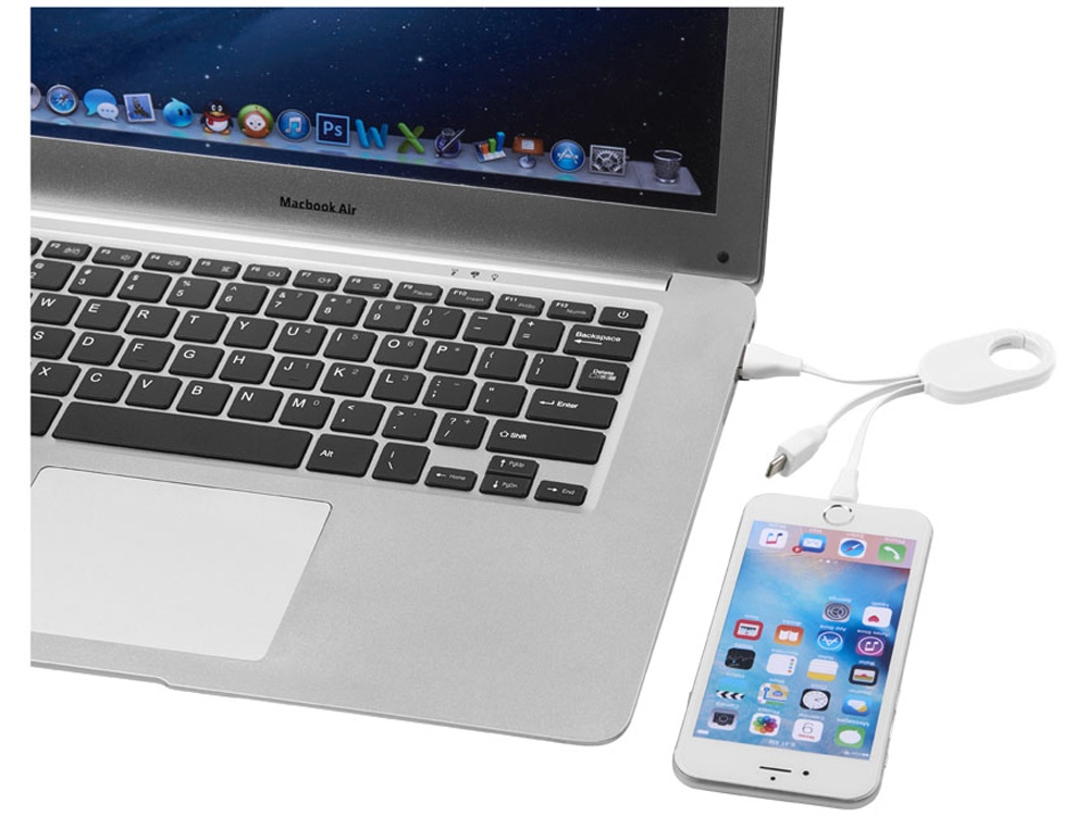 Кабель для зарядки 3-в-1 (белый)  (Изображение 3)