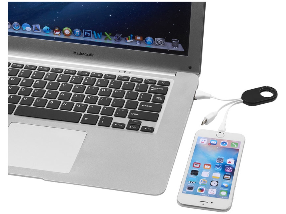 Кабель для зарядки 3-в-1 (черный/белый)  (Изображение 3)