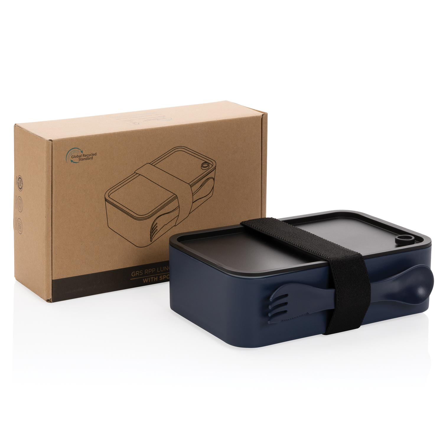 Ланч-бокс из переработанного полипропилена со столовым прибором (стандарт GRS) (Изображение 2)