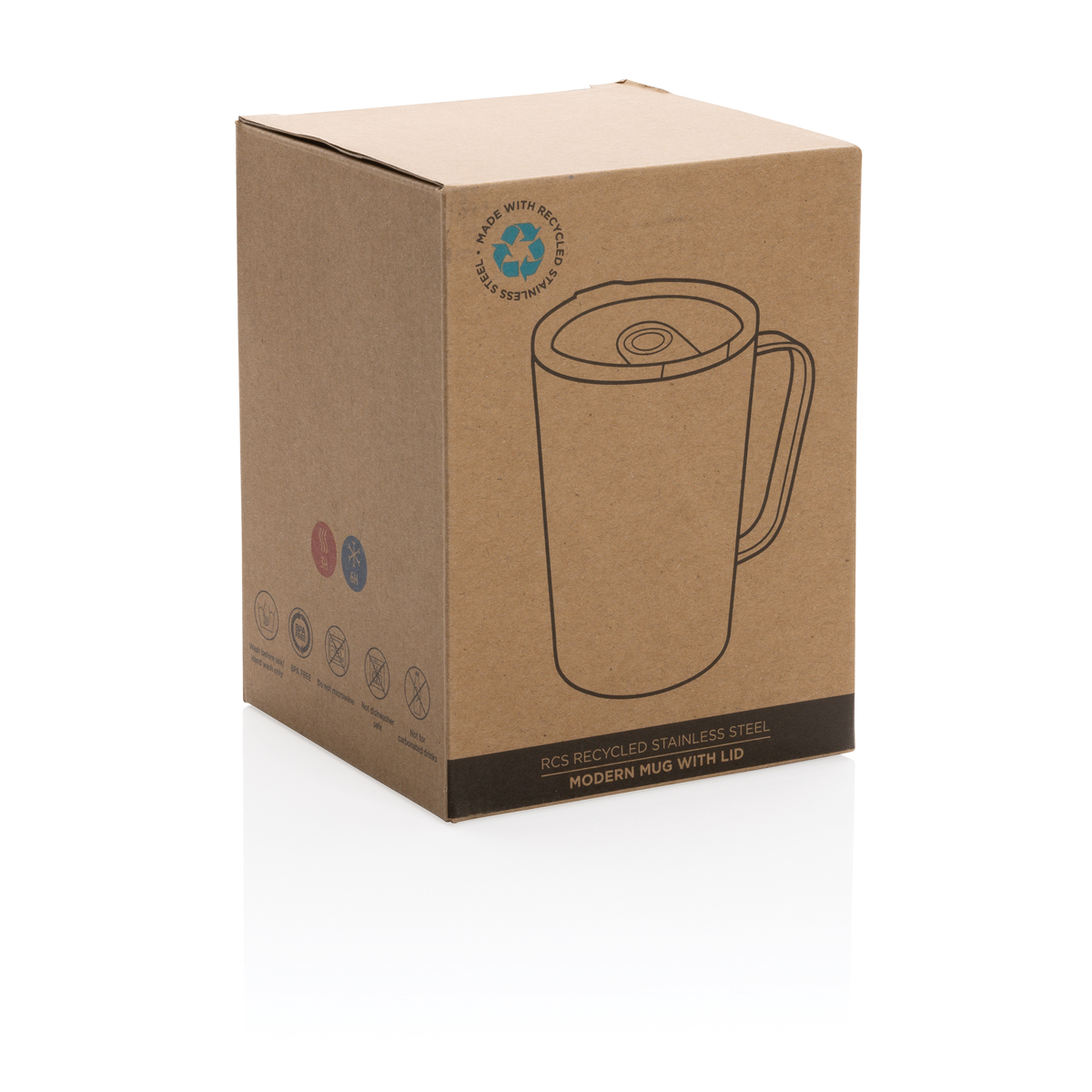 Термокружка из переработанной нержавеющей стали с ручкой (стандарт RCS), 420 мл (Изображение 13)