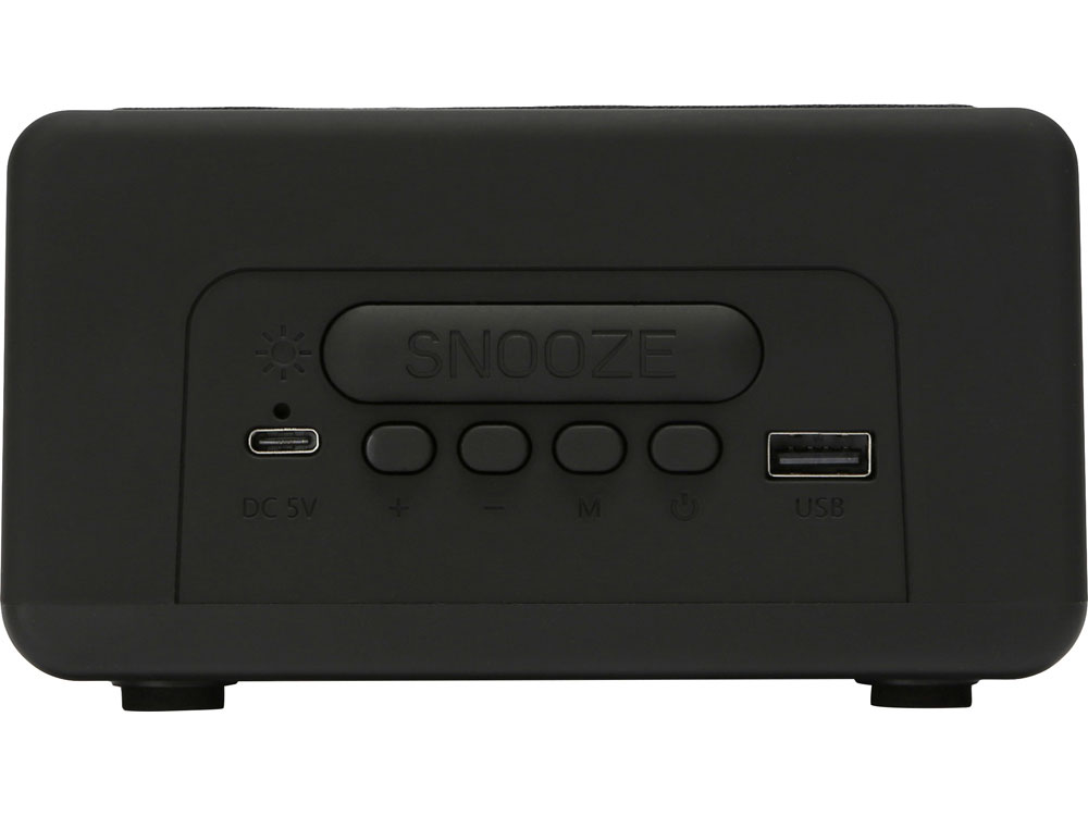 Беспроводная колонка с часами и функцией беспроводной зарядки Sentry, черный (Изображение 8)