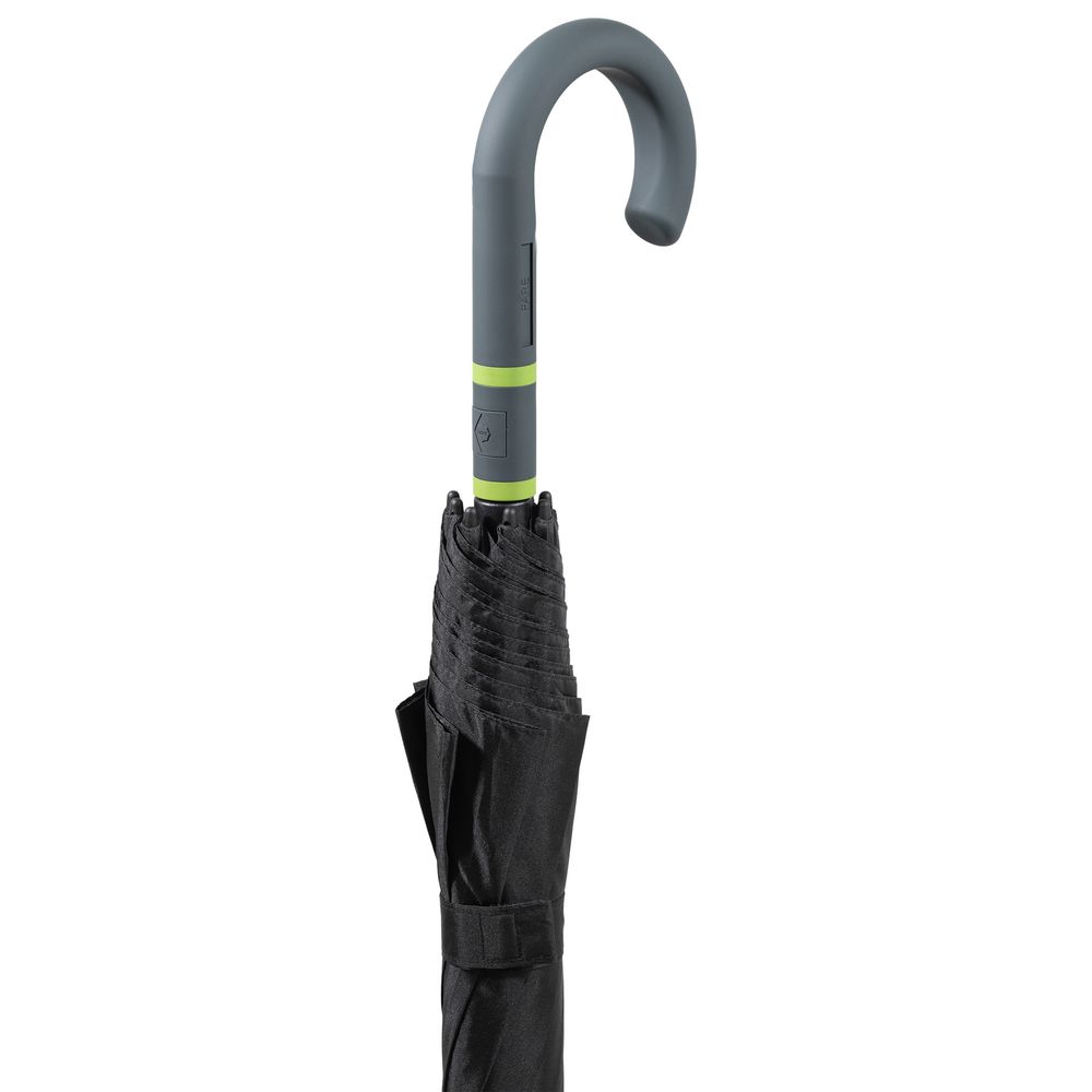 Зонт-трость с цветными спицами Color Style, зеленое яблоко, с серой ручкой (Изображение 5)