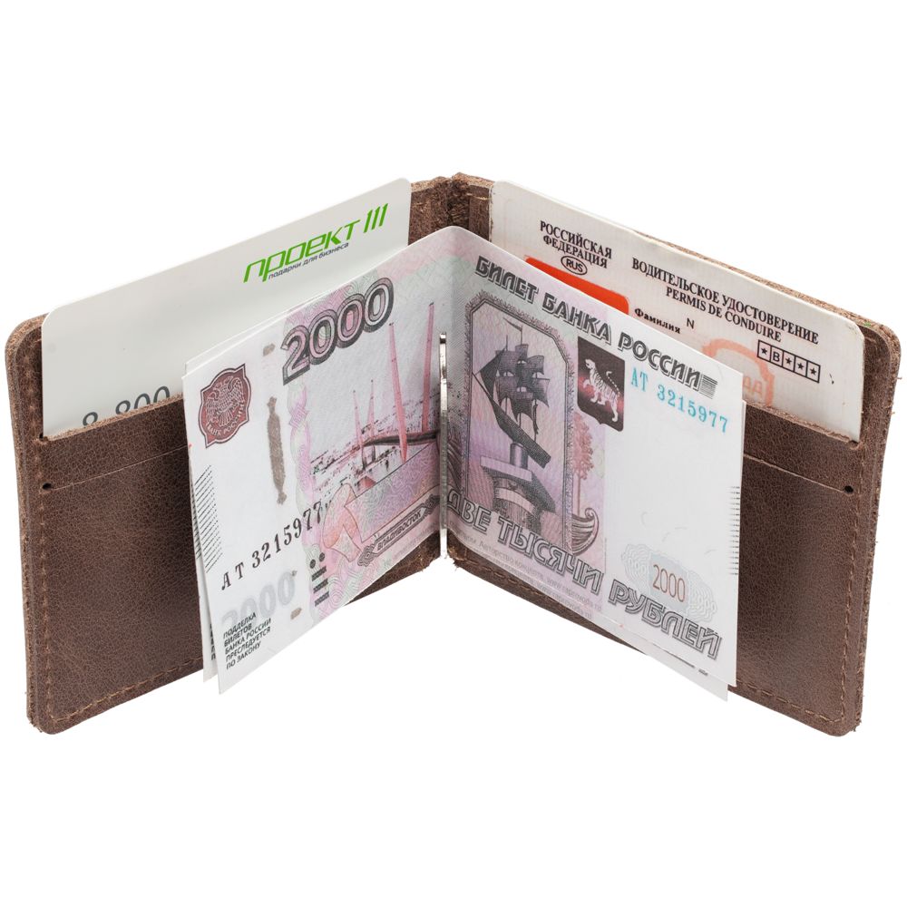 Зажим для купюр Apache, коричневый (какао) (Изображение 5)