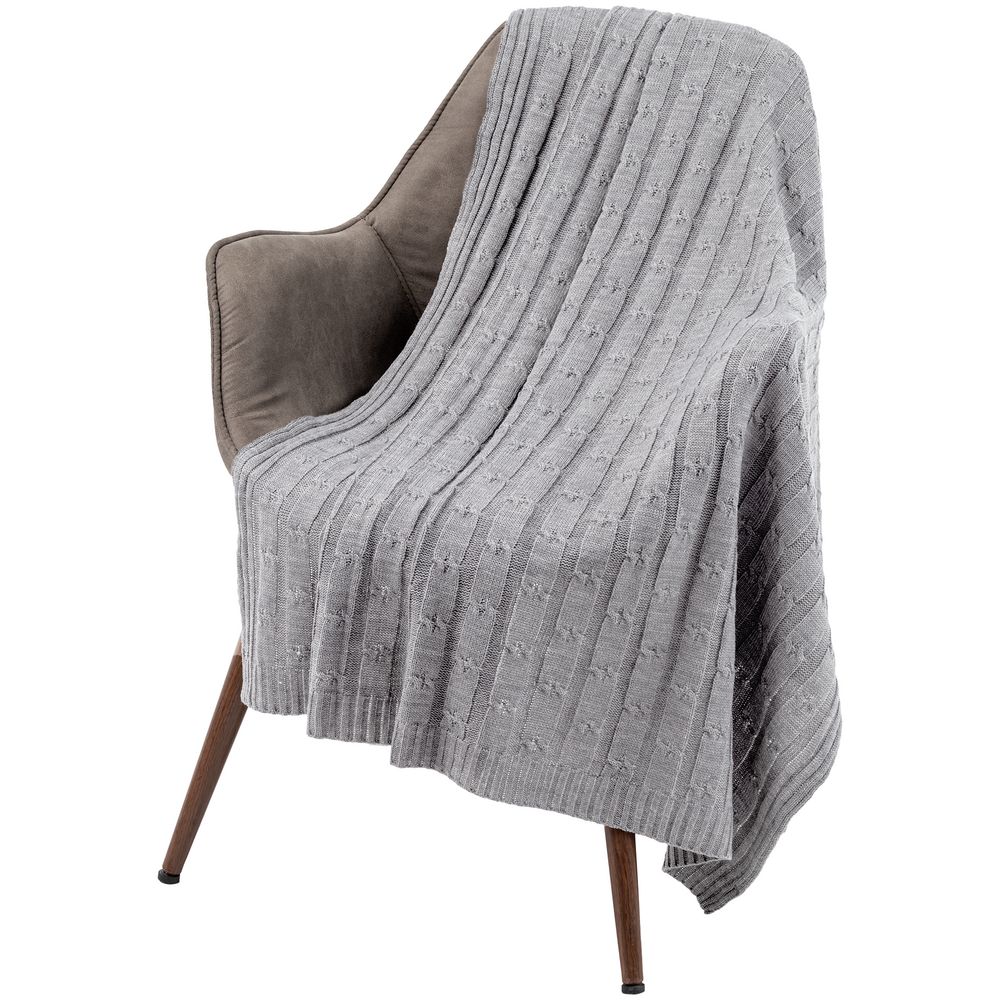 Плед Trenza, светло-серый (Изображение 5)