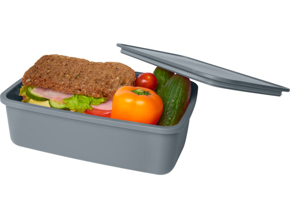 Контейнер для завтрака Dovi из переработанного пластика (серый)  (Изображение 3)