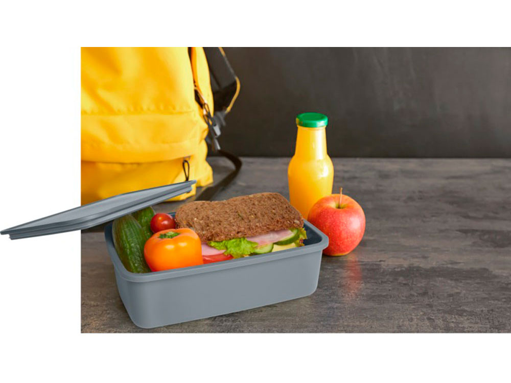 Контейнер для завтрака Dovi из переработанного пластика (серый)  (Изображение 4)