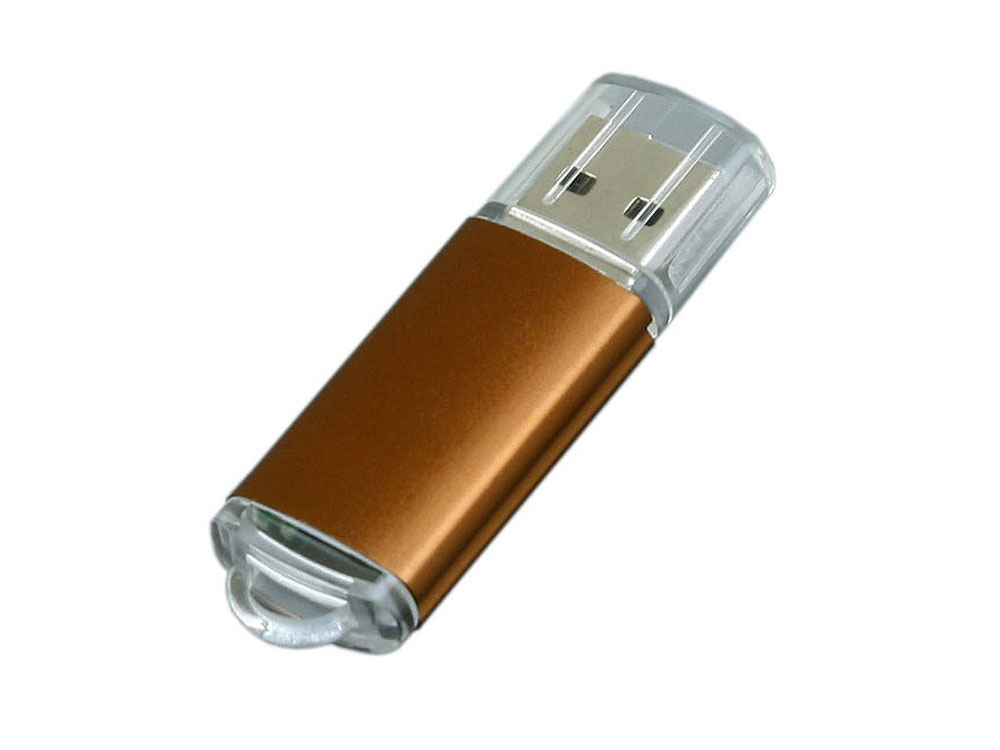 USB 3.0- флешка на 64 Гб с прозрачным колпачком (коричневый) 64Gb (Изображение 1)