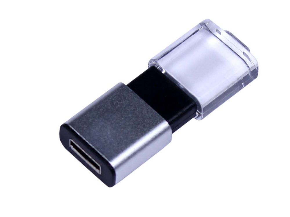 USB 2.0- флешка промо на 32 Гб прямоугольной формы, выдвижной механизм (черный) 32Gb (Изображение 2)