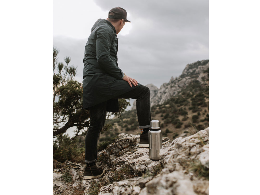 Вакуумный термос Flask, 1 л (серебристый) 1000 мл (Изображение 10)