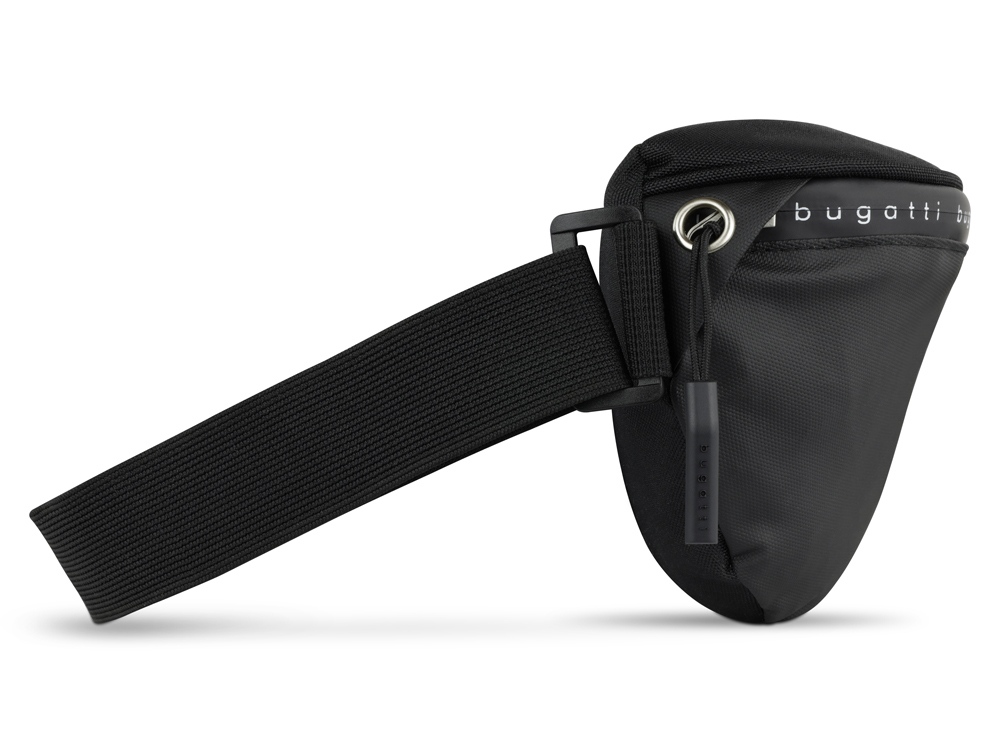 Сумка на пояс BUGATTI Blanc Delight, чёрная, нейлон RPET600D/тарпаулин/полиэстер, 24х11х12,5 см, 2 л (Изображение 6)