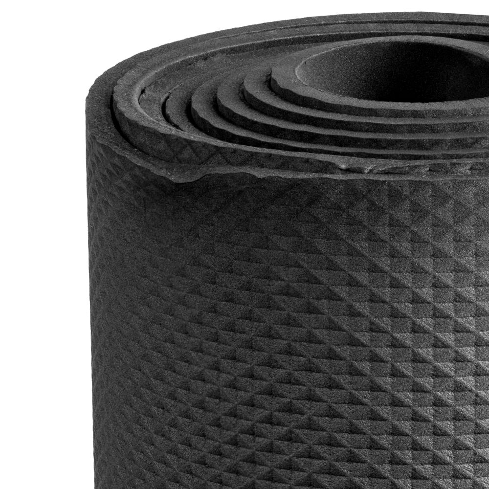 Коврик для йоги и фитнеса с лентой Anga, графит (Изображение 4)