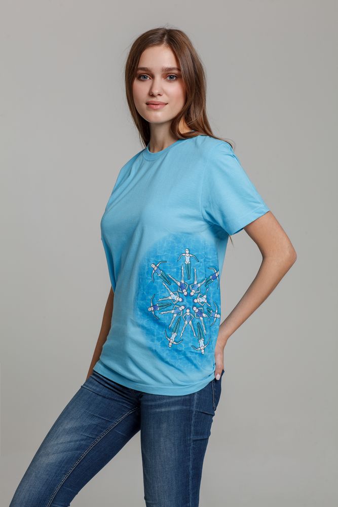 Футболка «Вместе и вовремя», голубая, размер M (Изображение 5)