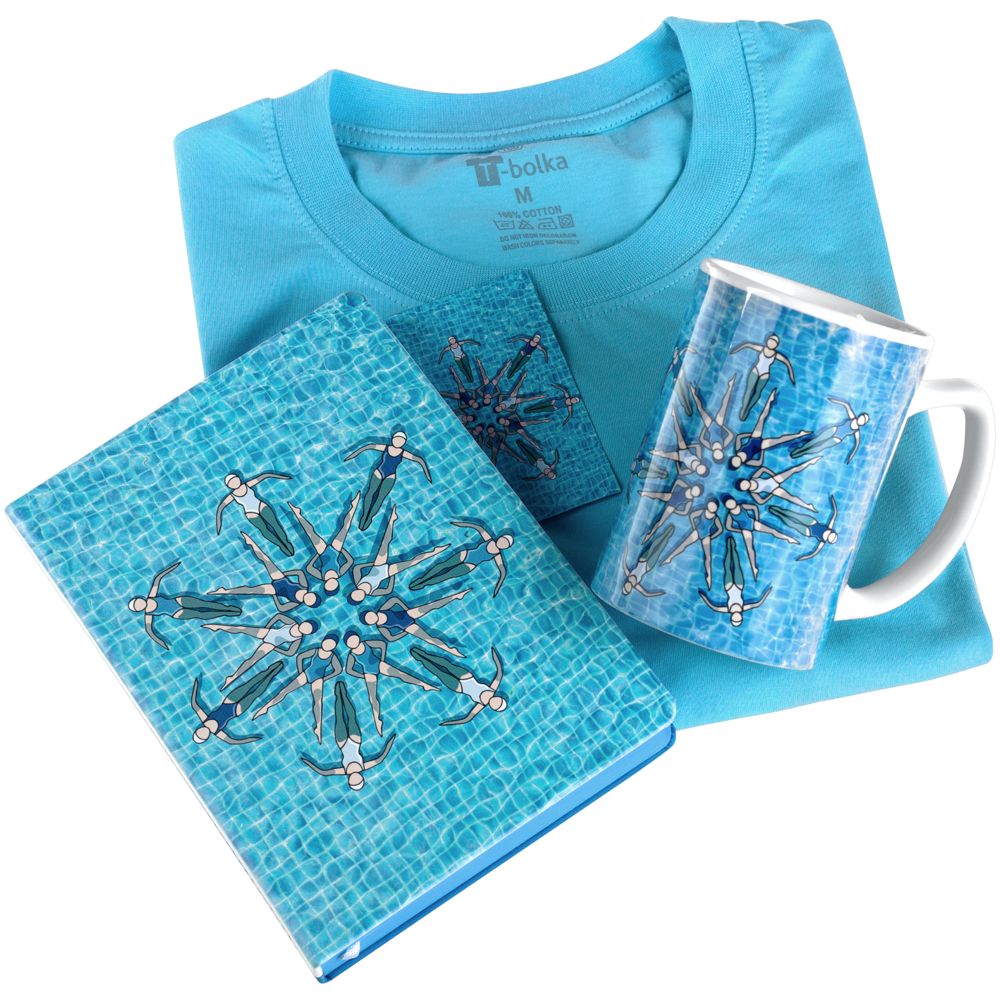 Футболка «Вместе и вовремя», голубая, размер L (Изображение 6)