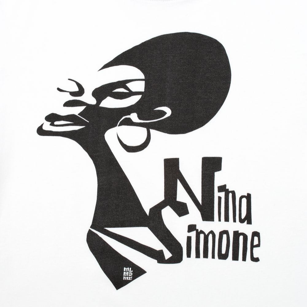 Футболка женская «Меламед. Nina Simone», белая, размер XL (Изображение 3)