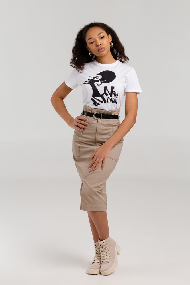 Футболка женская «Меламед. Nina Simone», белая, размер XL (Изображение 5)