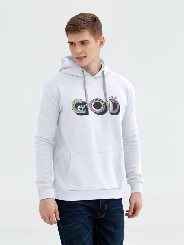Толстовка с капюшоном «Новый GOD», белая, размер L (Изображение 2)