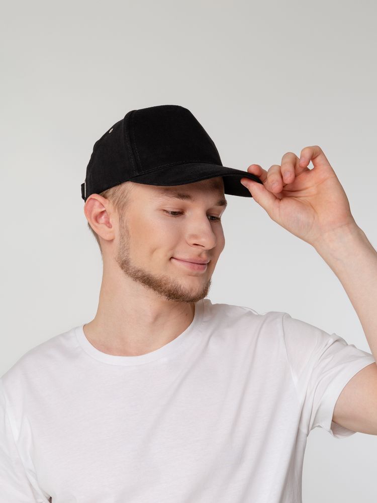 Бейсболка Standard, черная (Изображение 6)