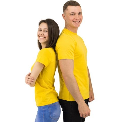 Желтые футболки с логотипом